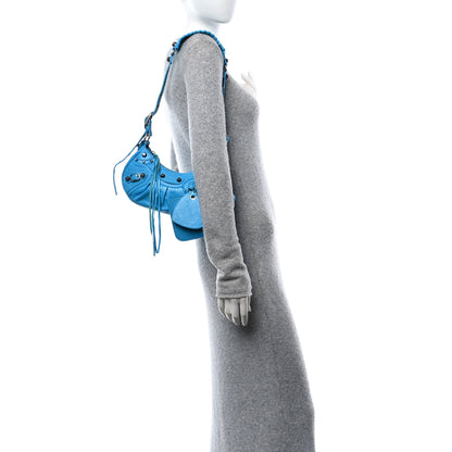 Balenciaga Agneau Arena Le Cagole Shoulder Bag XS Cyan 2 of 11
