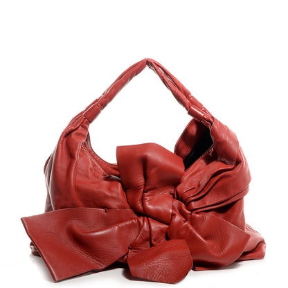 Valentino Garavani Nappa Premier Bow Hobo Rosso 1 of 8
