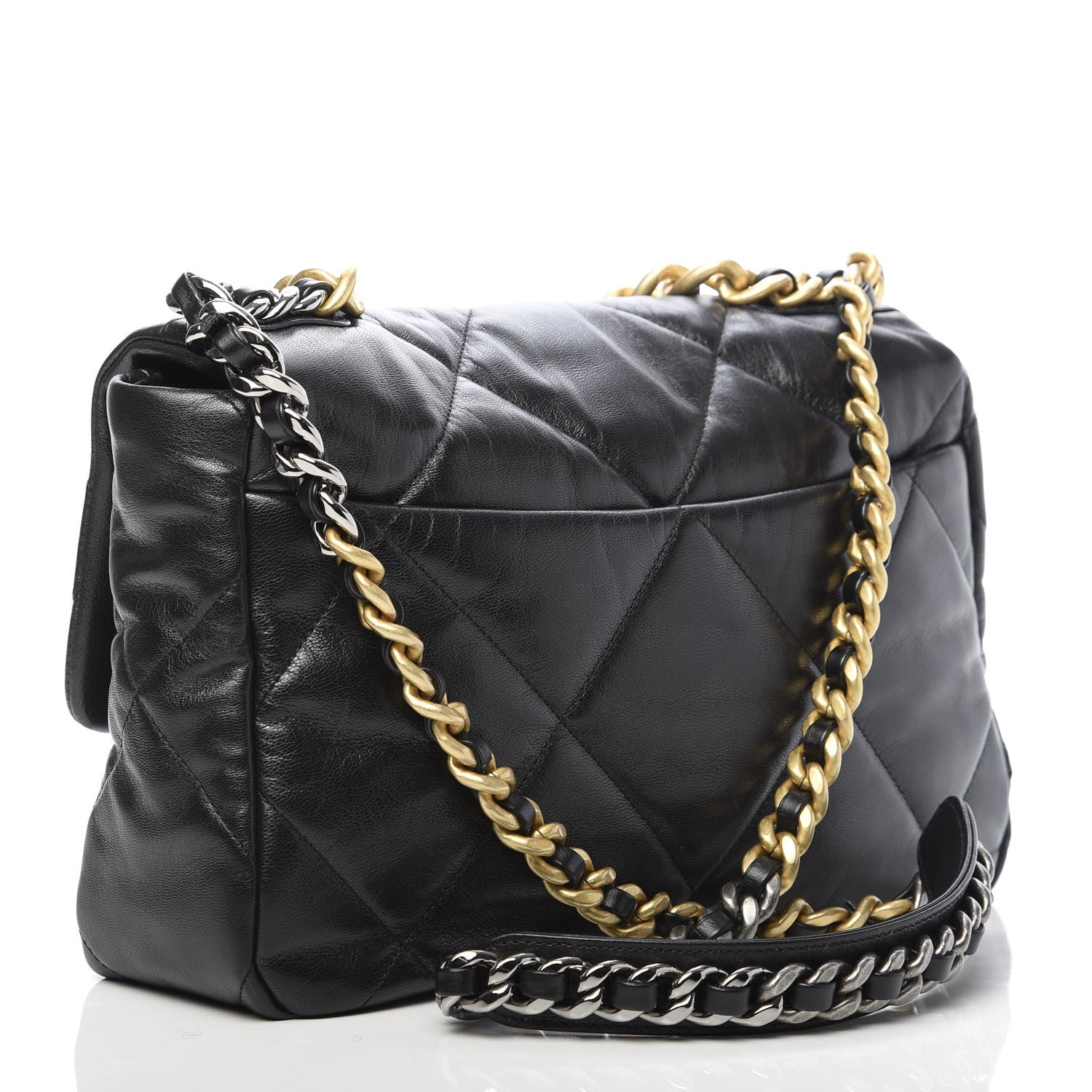 Chanel Goatskin Quilted Large 19 Flap Black 3 of 13