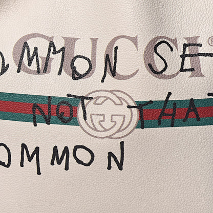 Gucci Calfskin Coco Capitan Logo Drawstring Backpack Mystic White 8 of 10