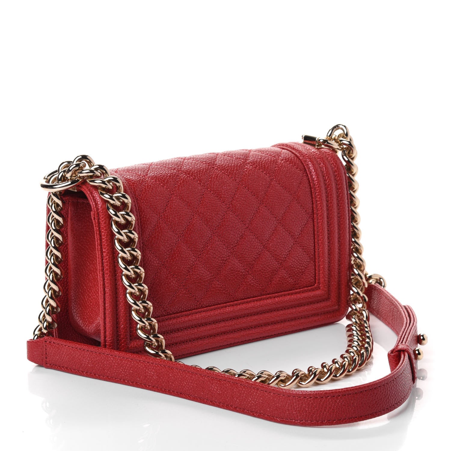 Chanel Caviar Quilted Small Boy Flap Red 2 of 4