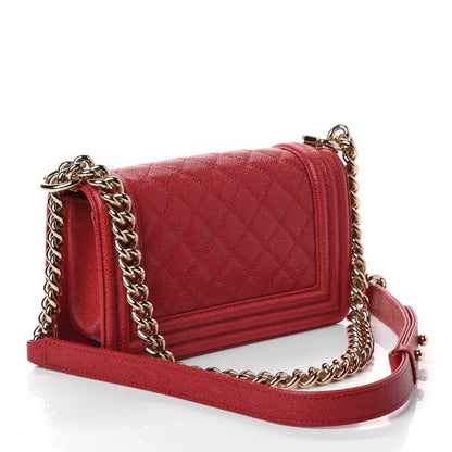 Chanel Caviar Quilted Small Boy Flap Red 2 of 4