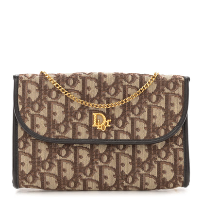 Christian Dior Monogram Oblique Chain Flap Brown 1 of 9