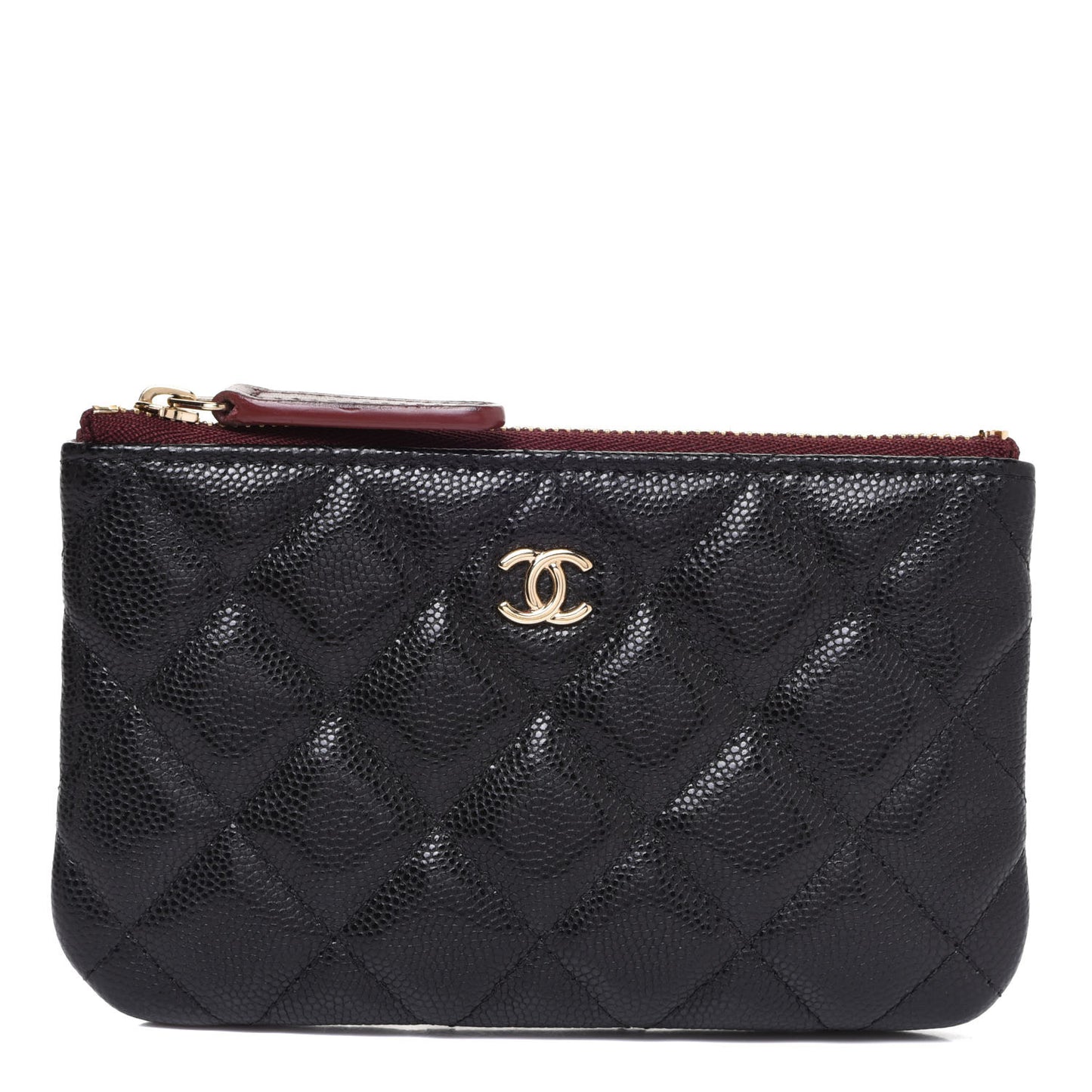 Caviar Quilted Small Cosmetic Case Black