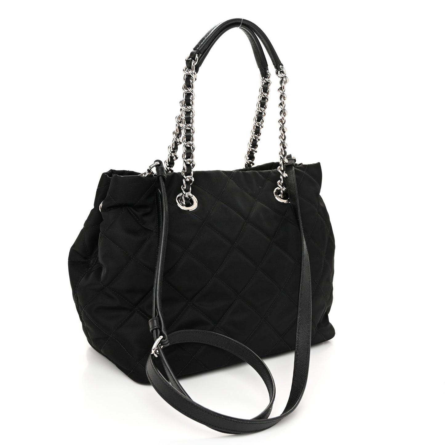 Nylon Tessuto Impuntu Quilted Tote Black