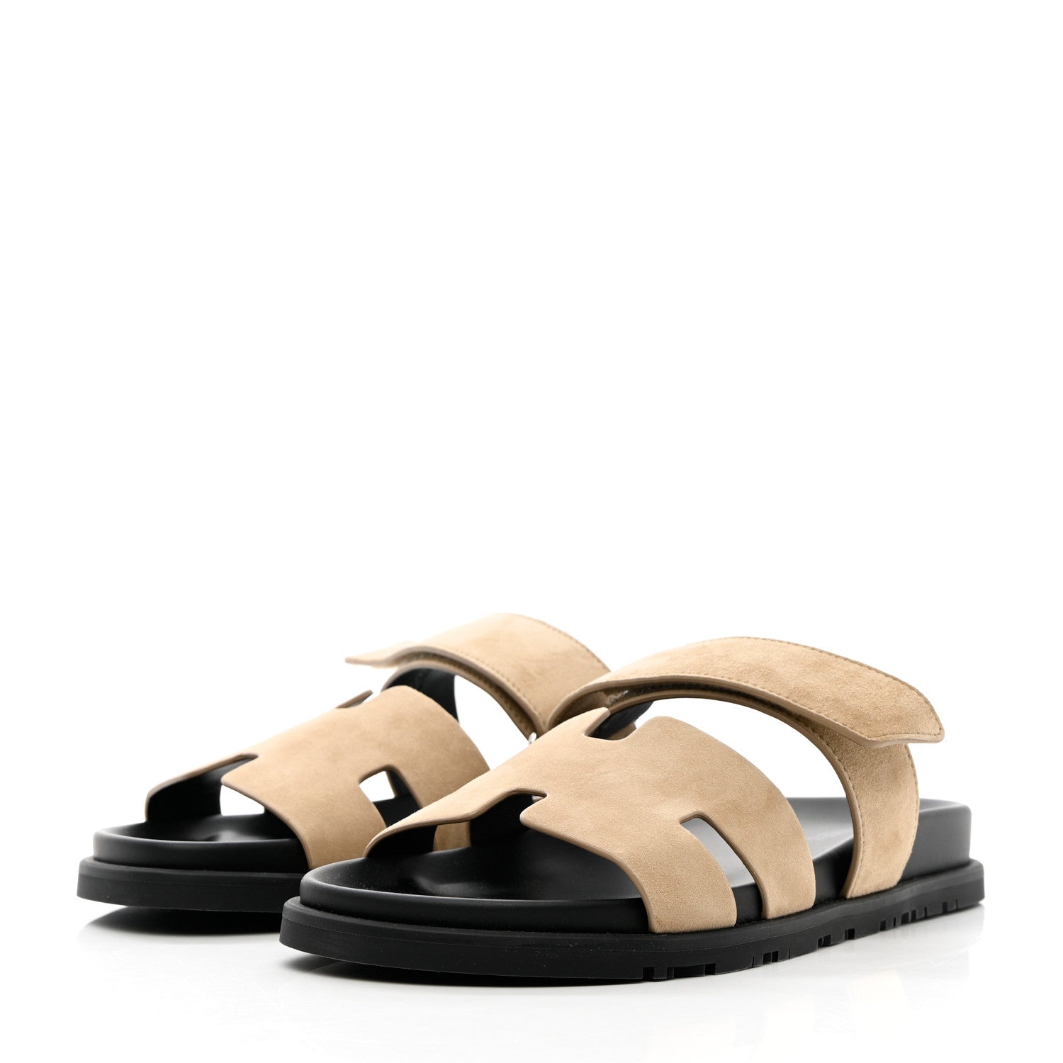 Hermes Suede Goatskin Mens Chypre Sandals 40 Beige Argile 3 of 11