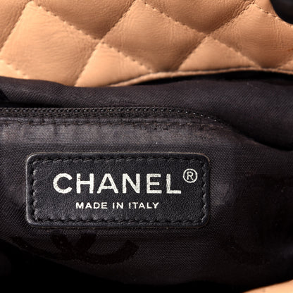 Chanel Calfskin Quilted Large Cambon Tote Beige Black 6 of 13