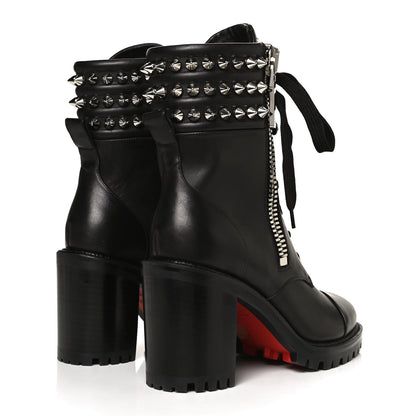 Christian Louboutin Calfskin Winter Spikes 70 Combat Boots 37 Black 4 of 10