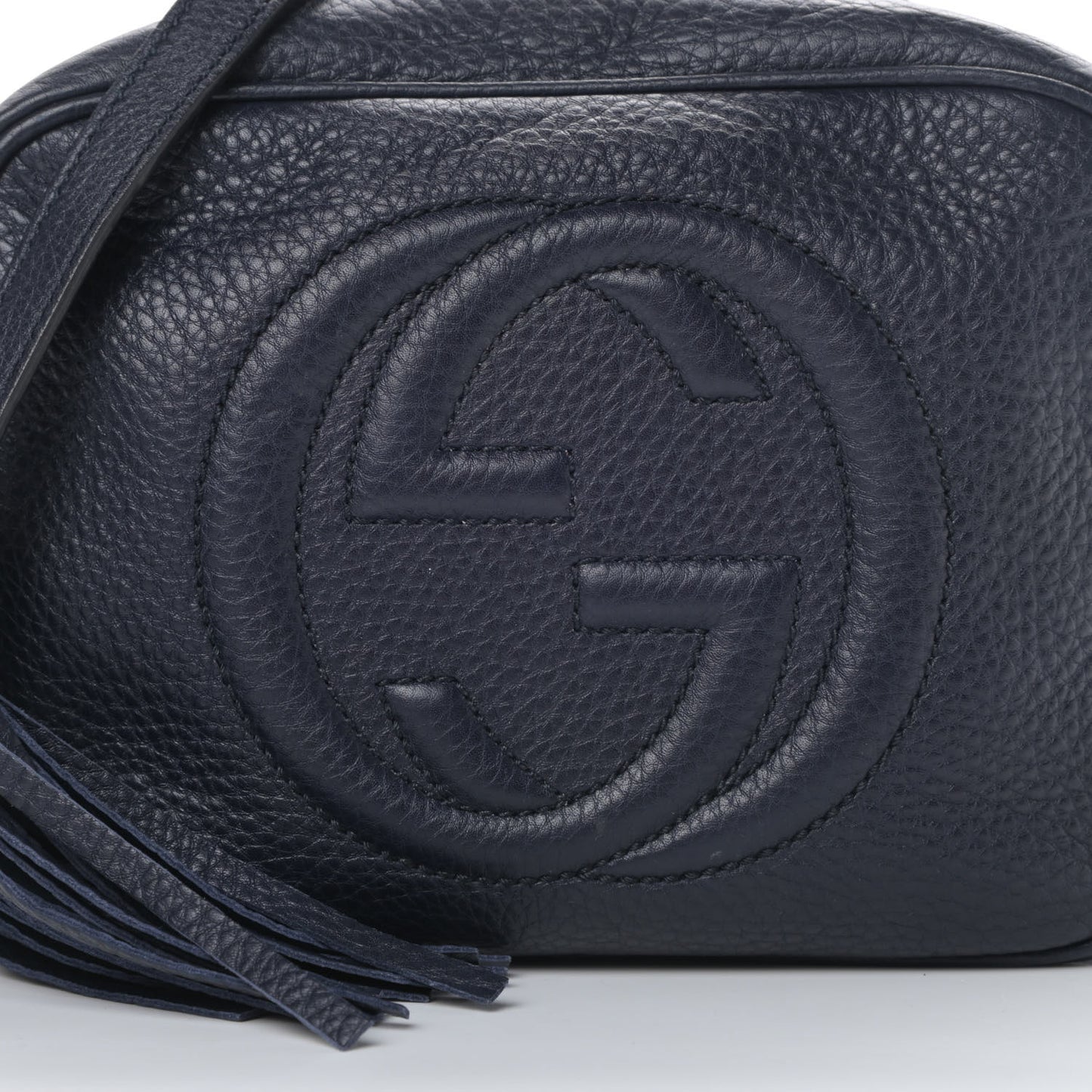 Pebbled Calfskin Small Soho Disco Bag Blue