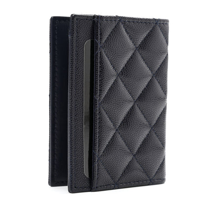Chanel Caviar Quilted Card Holder Wallet Navy 3 of 8