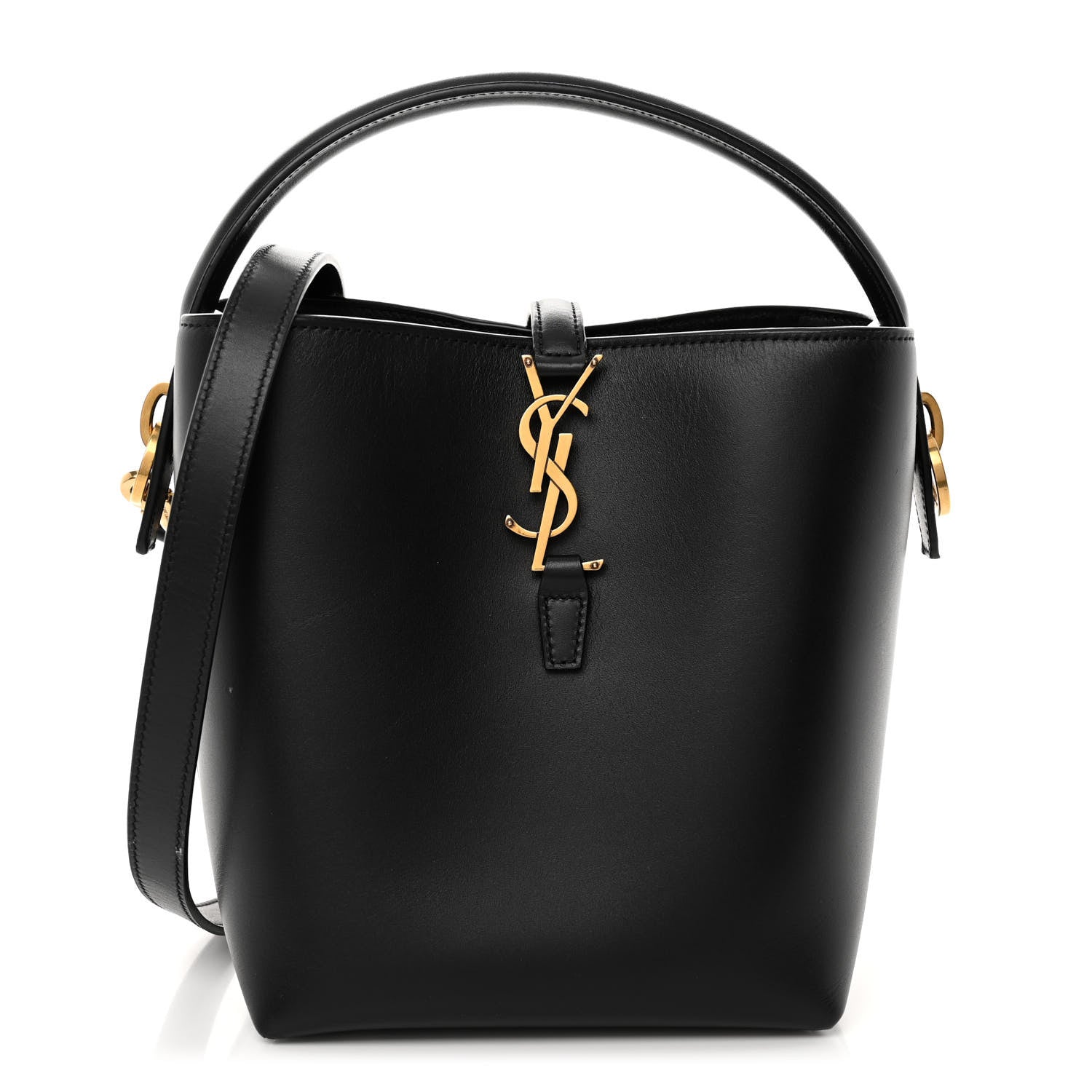 Saint Laurent Shiny Calfskin Le 37 Bucket Bag Black 1 of 9