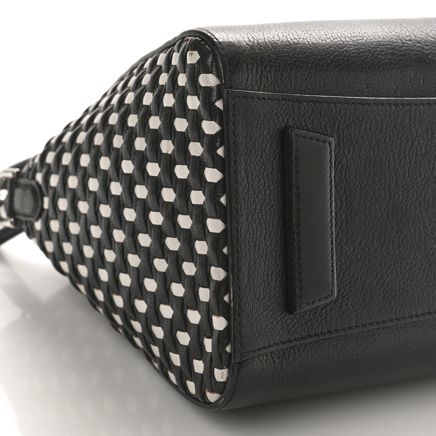 Givenchy Sugar Goatskin Woven Small Antigona Black White 9 of 14