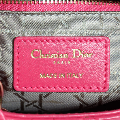 Christian Dior Lambskin Cannage Mini Lady Dior Hot Pink 6 of 10