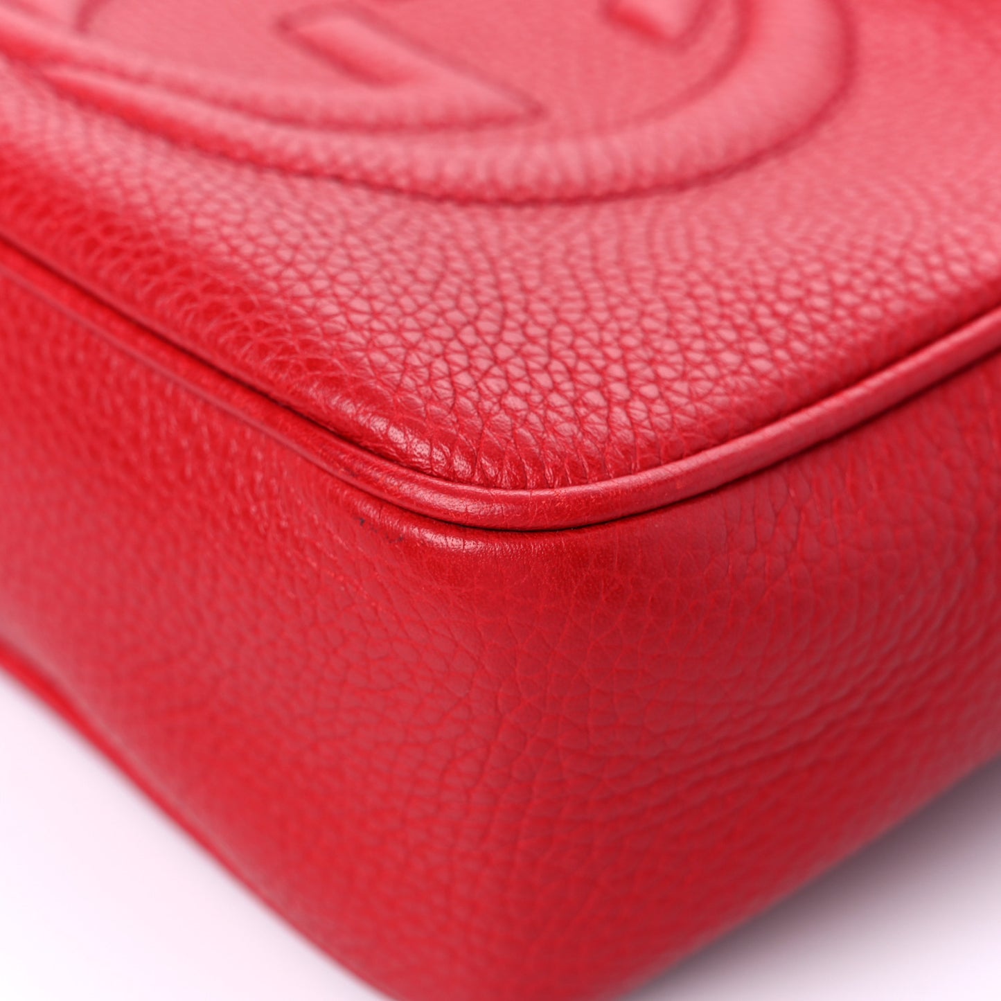 Pebbled Calfskin Small Soho Disco Bag Tabasco Red