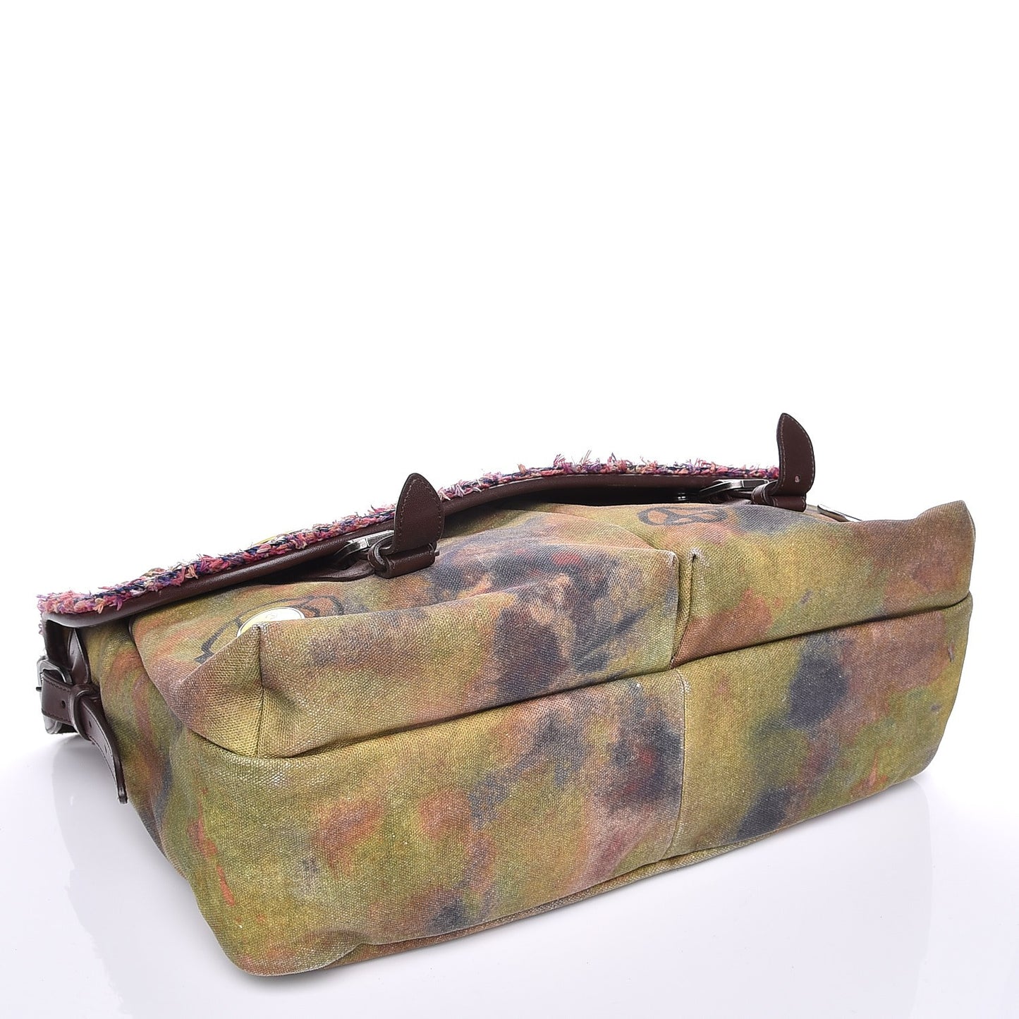 Washed Toile Large Graffiti On The Pavements Messenger Khaki Multicolor