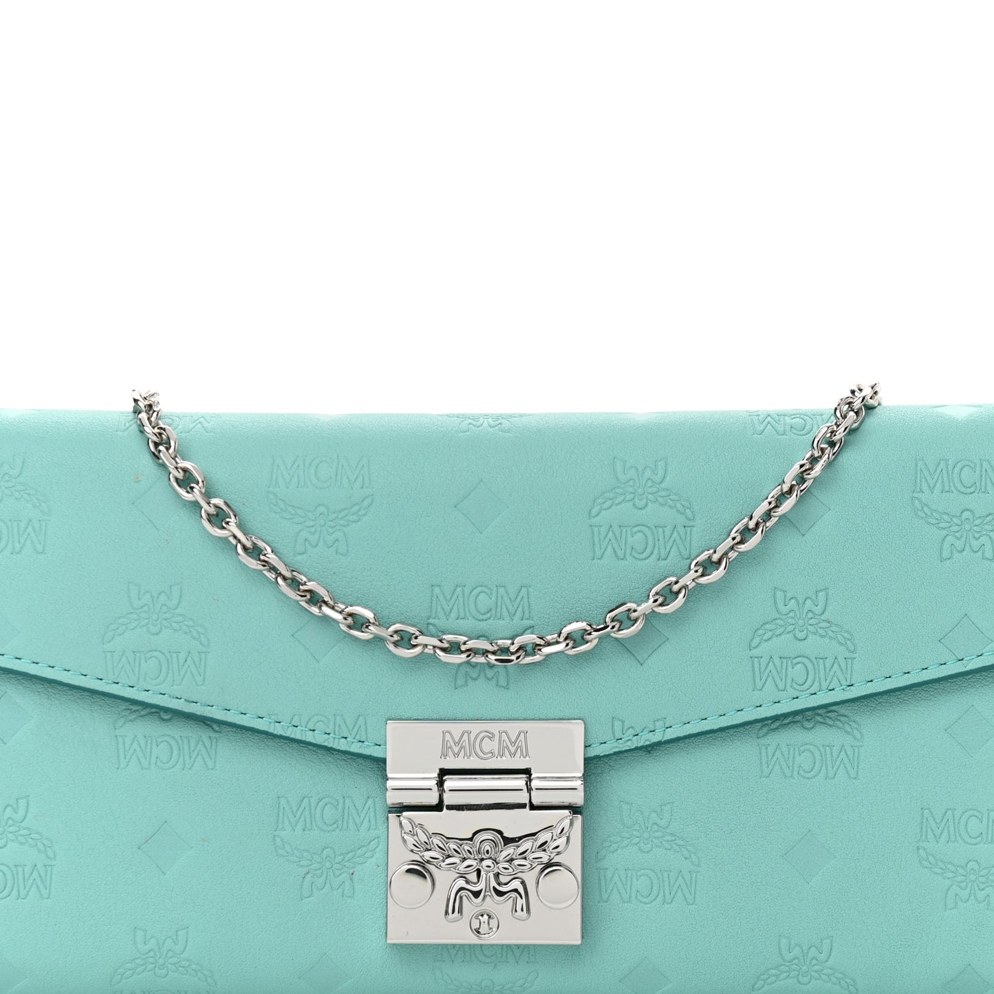Calfskin Ottomar Large Patricia Wallet On Chain Pool Blue