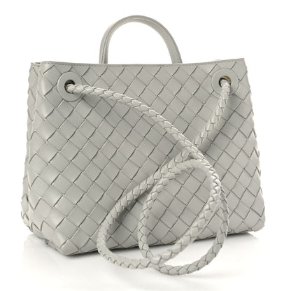 Bottega Veneta Nappa Intrecciato Small Andiamo Shoulder Bag Agate Grey 3 of 9