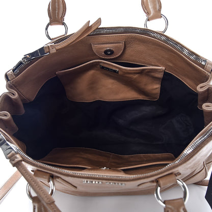 Miu Miu Vitello Shine Top Handle Satchel Cammeo 6 of 9