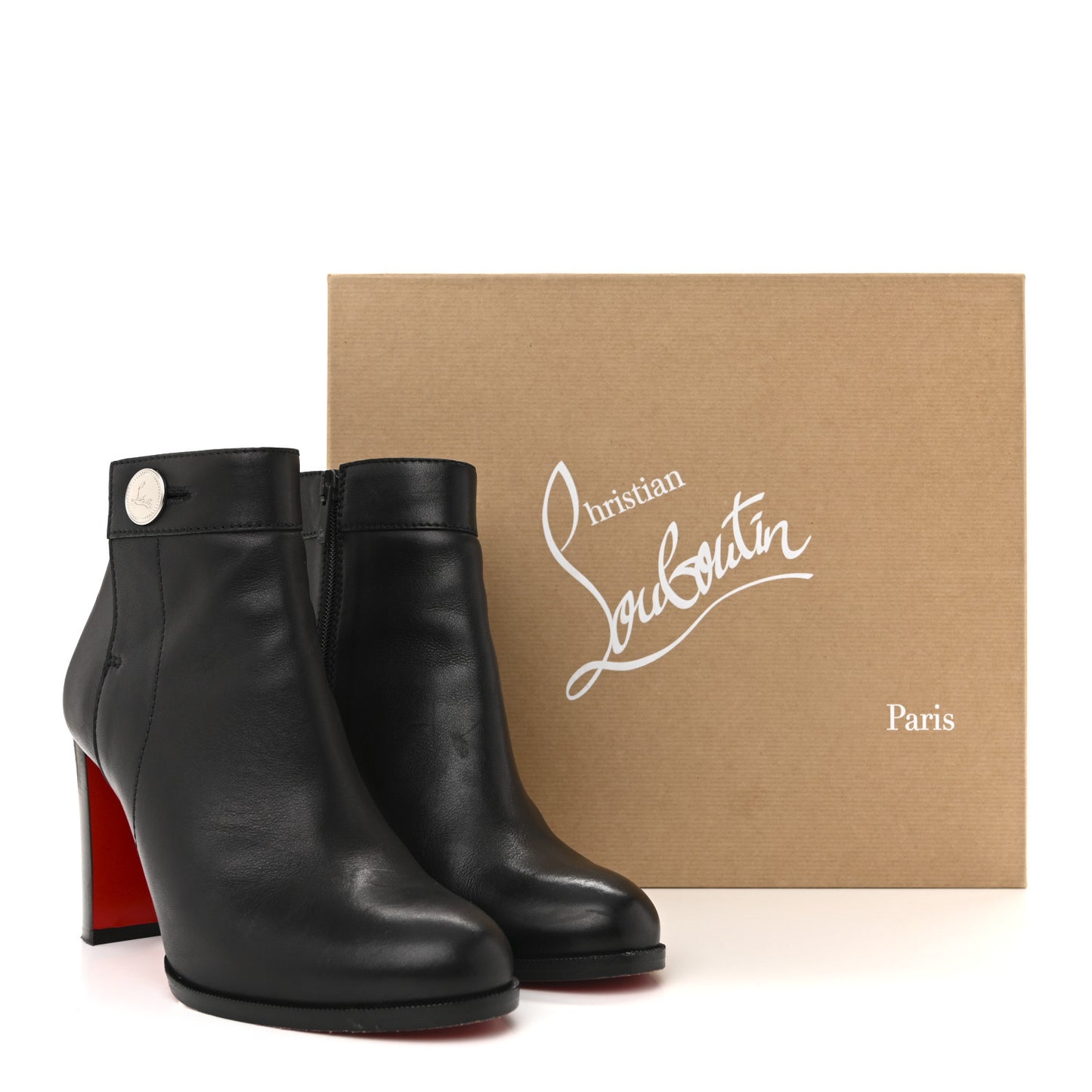 Calfskin Janis 85 Booties 38.5 Black