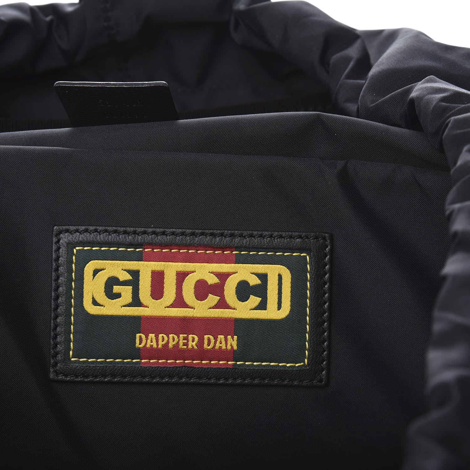 Gucci X DAPPER DAN Calfskin Laminated Ayers GG Micro Monogram Double Buckle Backpack Black Gold 7 of 19
