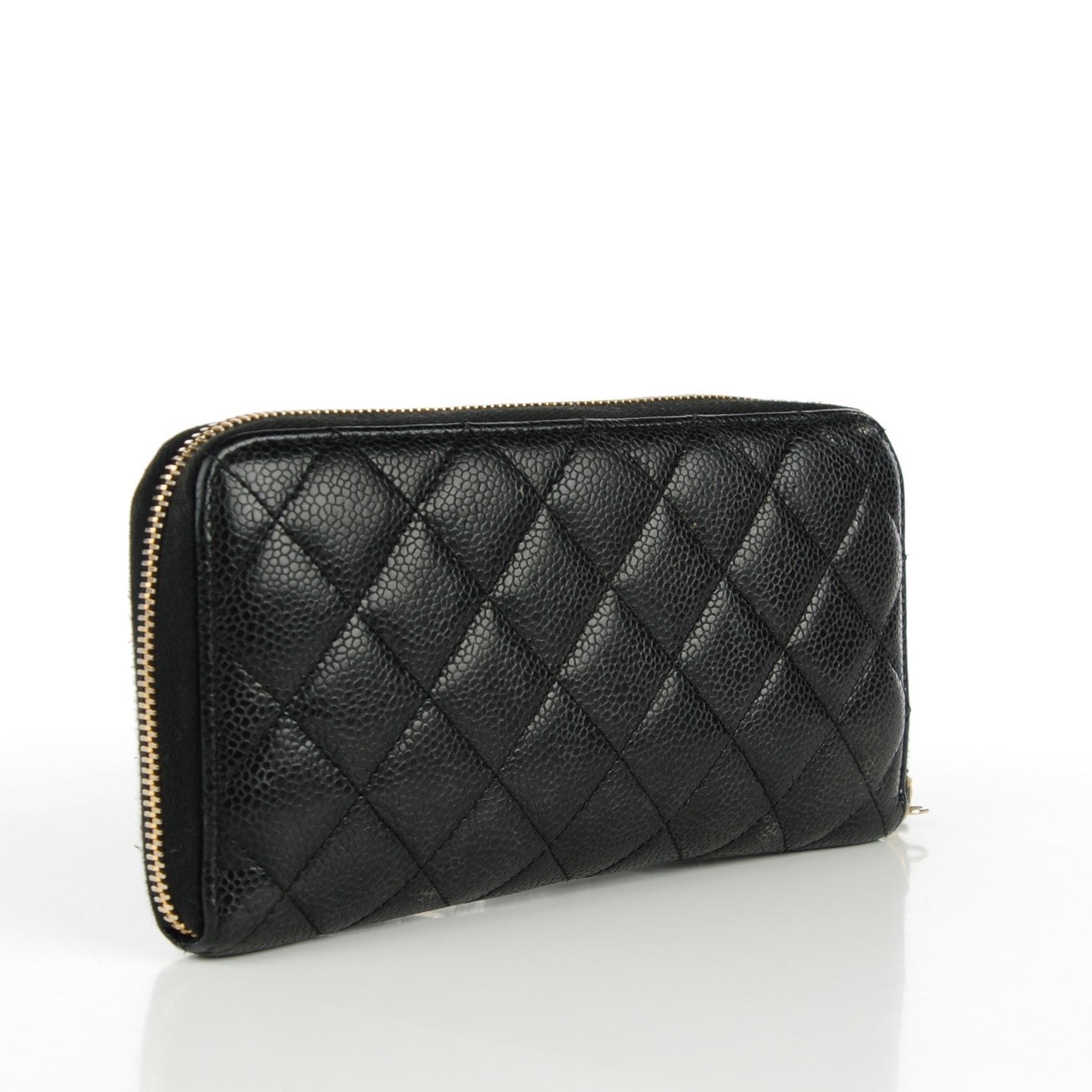 Chanel Caviar Quilted Large Gusset Zip Around Wallet Black 3 of 9
