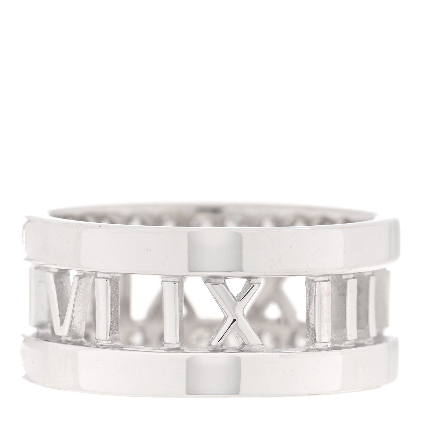 18K White Gold Diamond Wide Atlas Open Ring 54 6.75