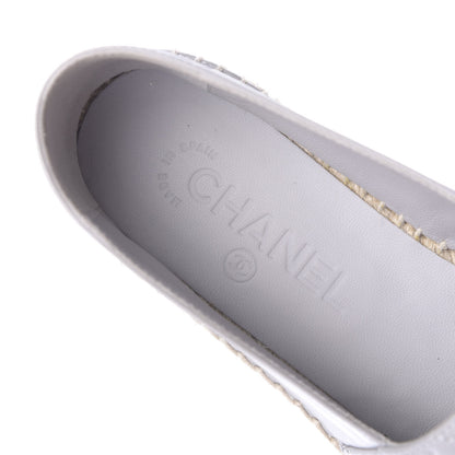 Chanel Lambskin Quilted CC Espadrilles 38 Grey 8 of 11