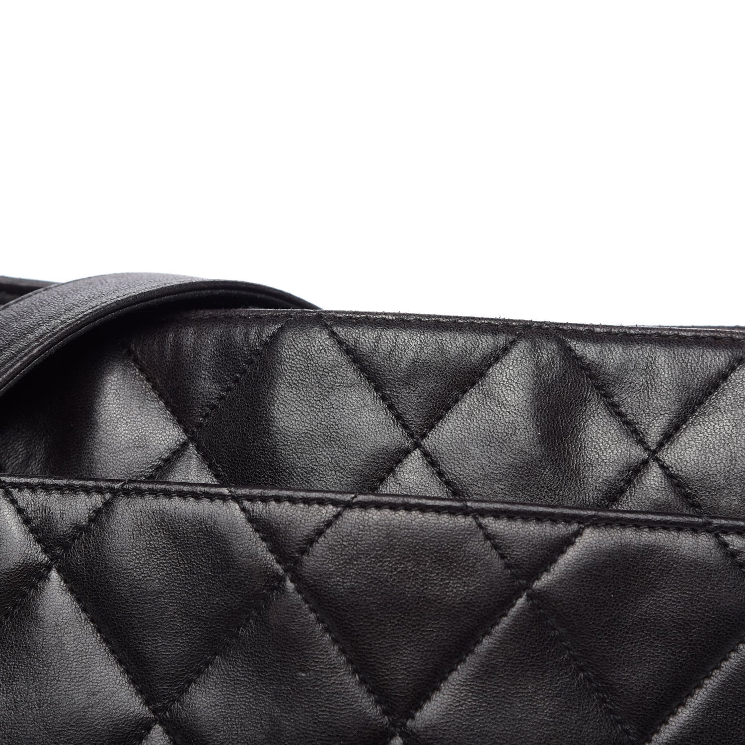 Chanel Lambskin Quilted Shopping Tote Black 12 of 14