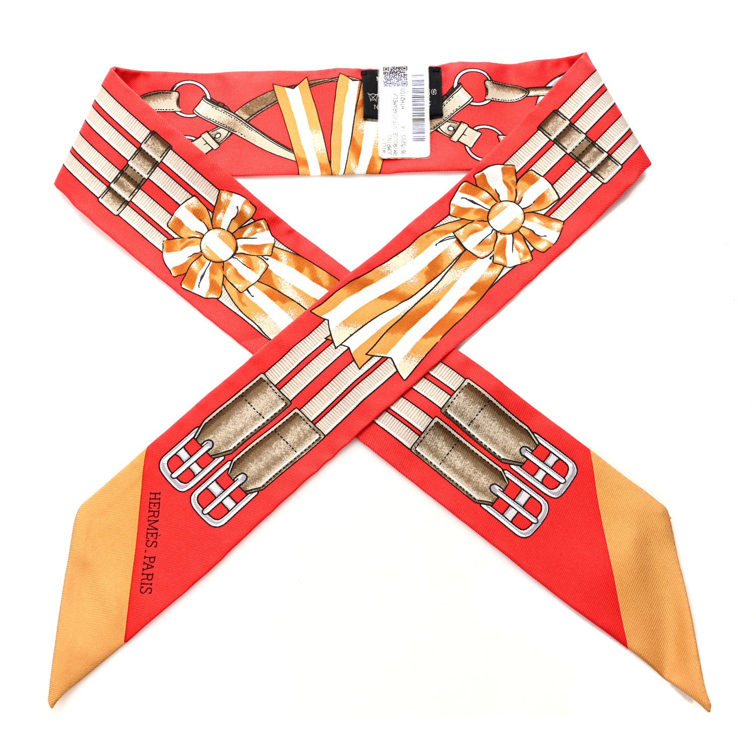 Hermes Silk Jumping Twilly Rouge Vif Caramel 1 of 4