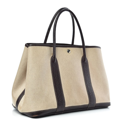 Hermes Toile Buffle Gala Garden Party Tote 36 MM Marron Fonce 3 of 13