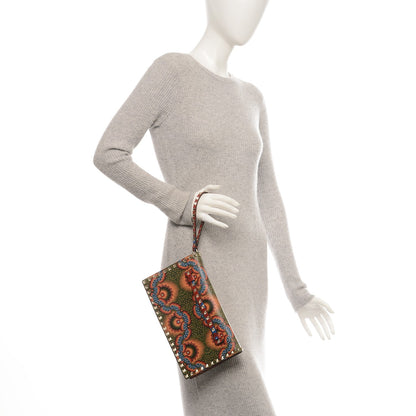 Valentino Garavani Nappa Enchanted Wonderland Rockstud Wristlet Clutch Red 2 of 6