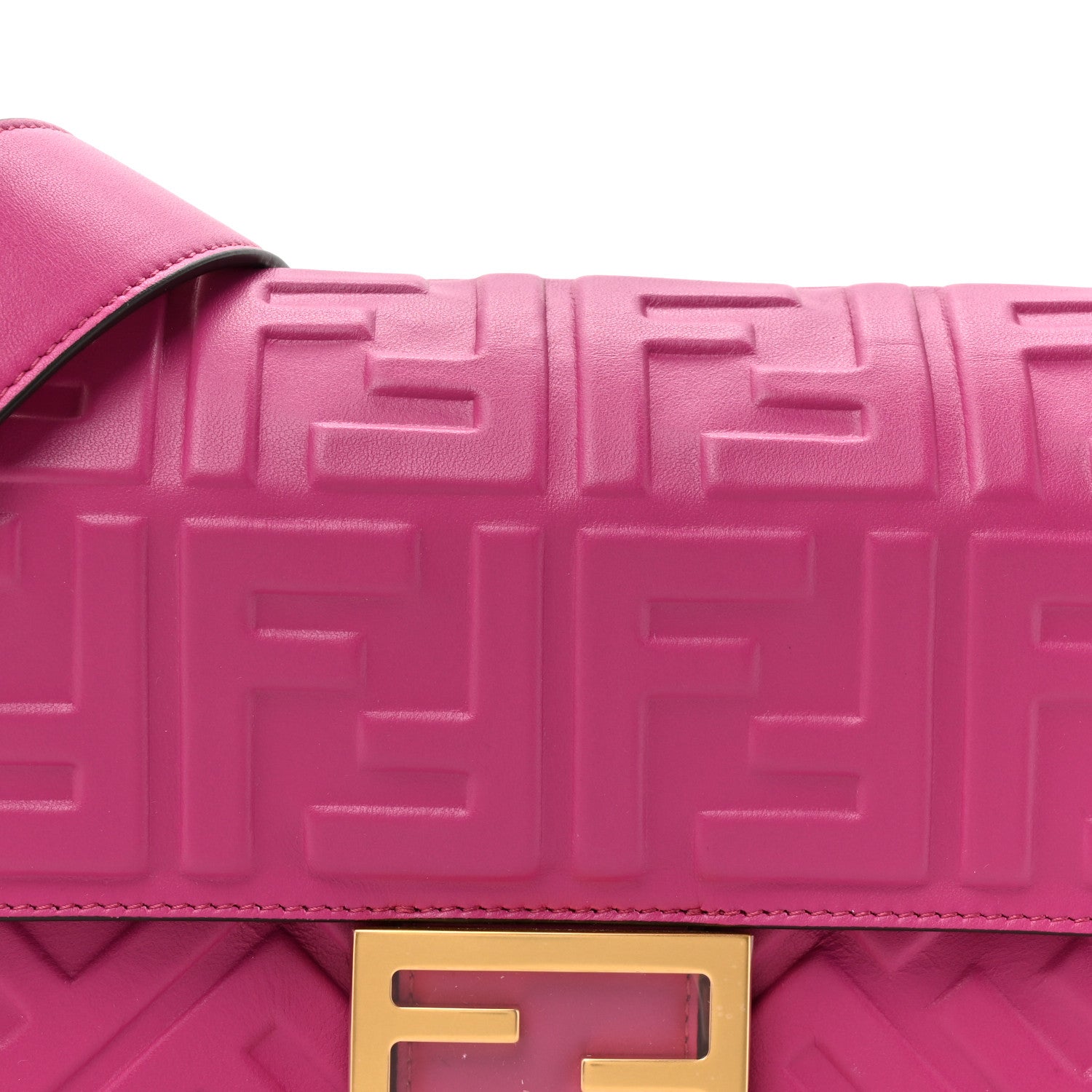 Fendi Nappa FF 1974 Embossed Baguette Ciclamino Pilar 8 of 11