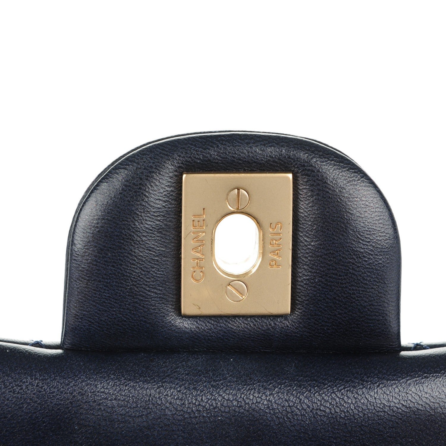 Chanel Lambskin Quilted Mini Rectangular Flap Dark Navy Blue 6 of 9