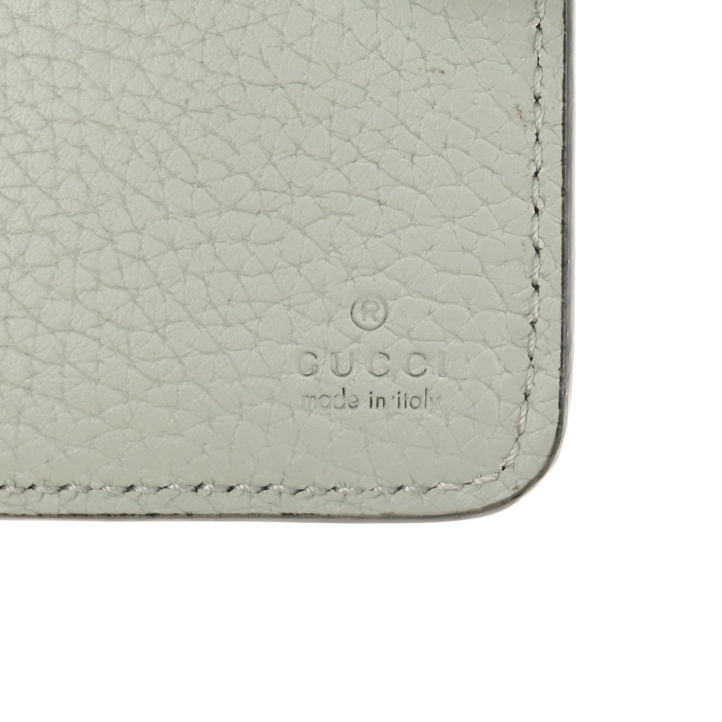 Piuma Calfskin Medium Bamboo Double G Wallet Pale Green