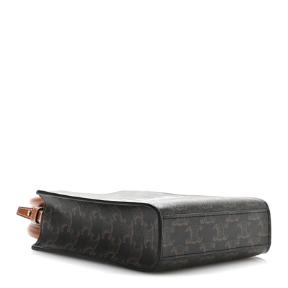 Celine Triomphe Canvas Calfskin Mini Vertical Cabas Tan 4 of 10