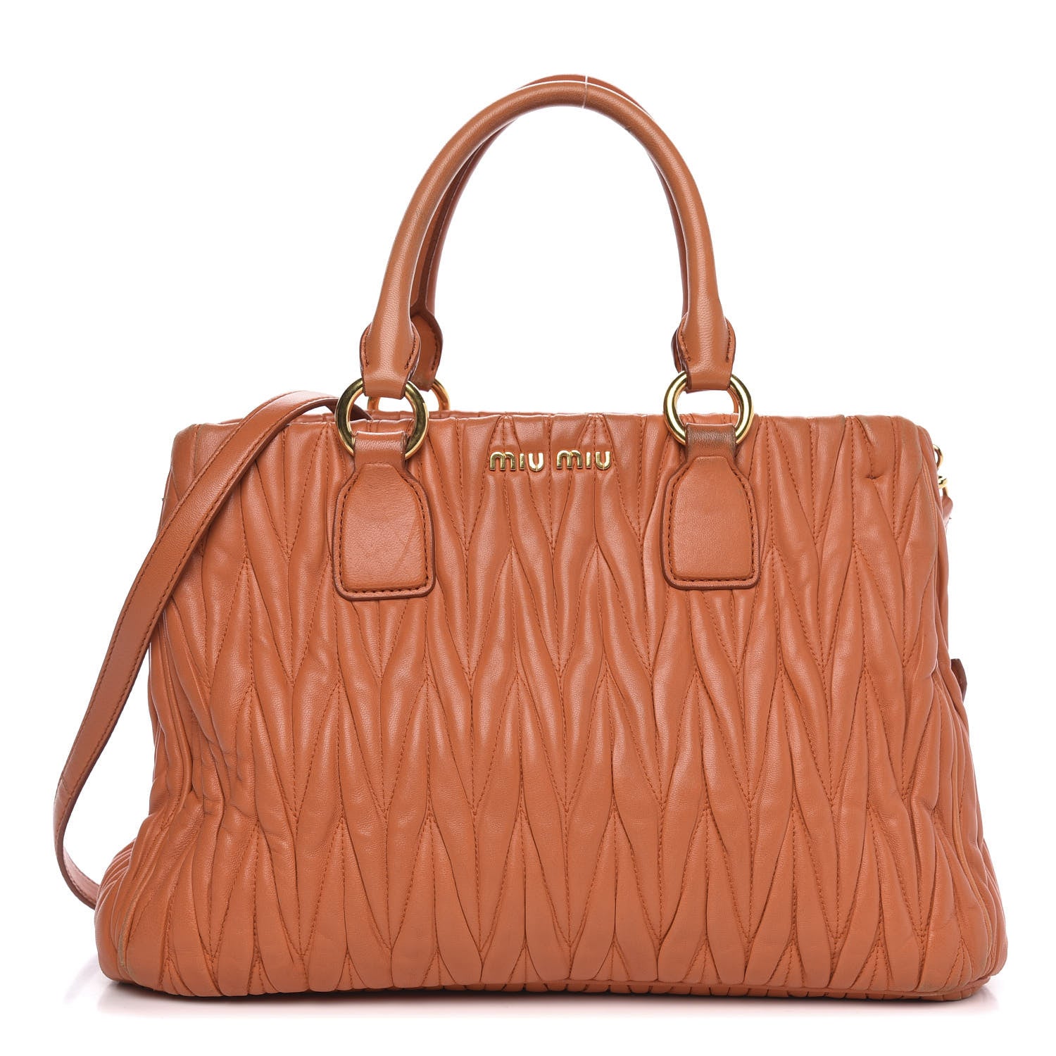 Miu Miu Nappa Matelasse Tote Papaya 1 of 17