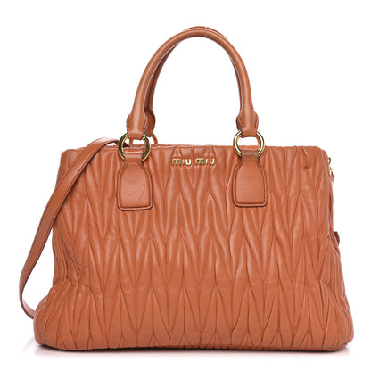 Miu Miu Nappa Matelasse Tote Papaya 1 of 17
