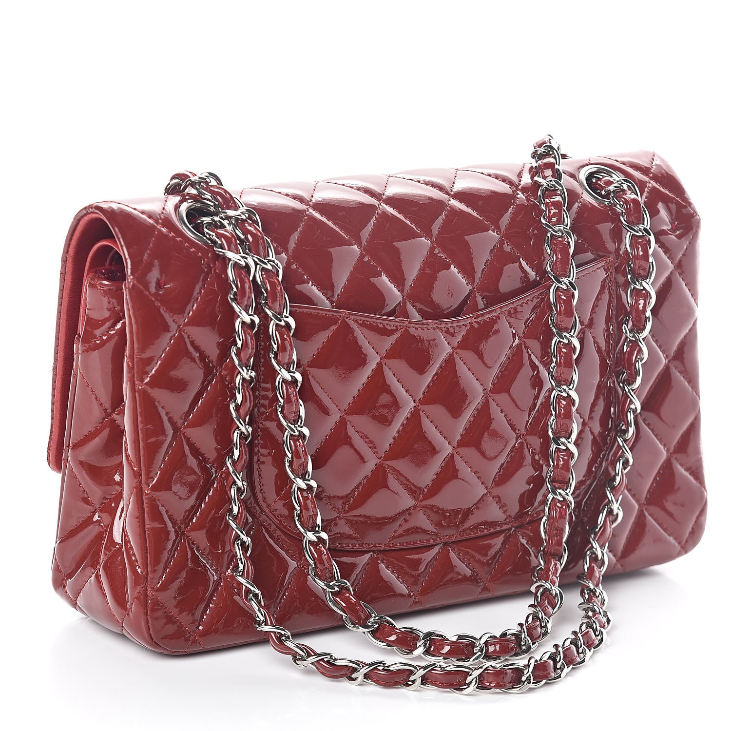 Chanel Patent Calfskin Quilted Medium Double Flap Red 3 of 14