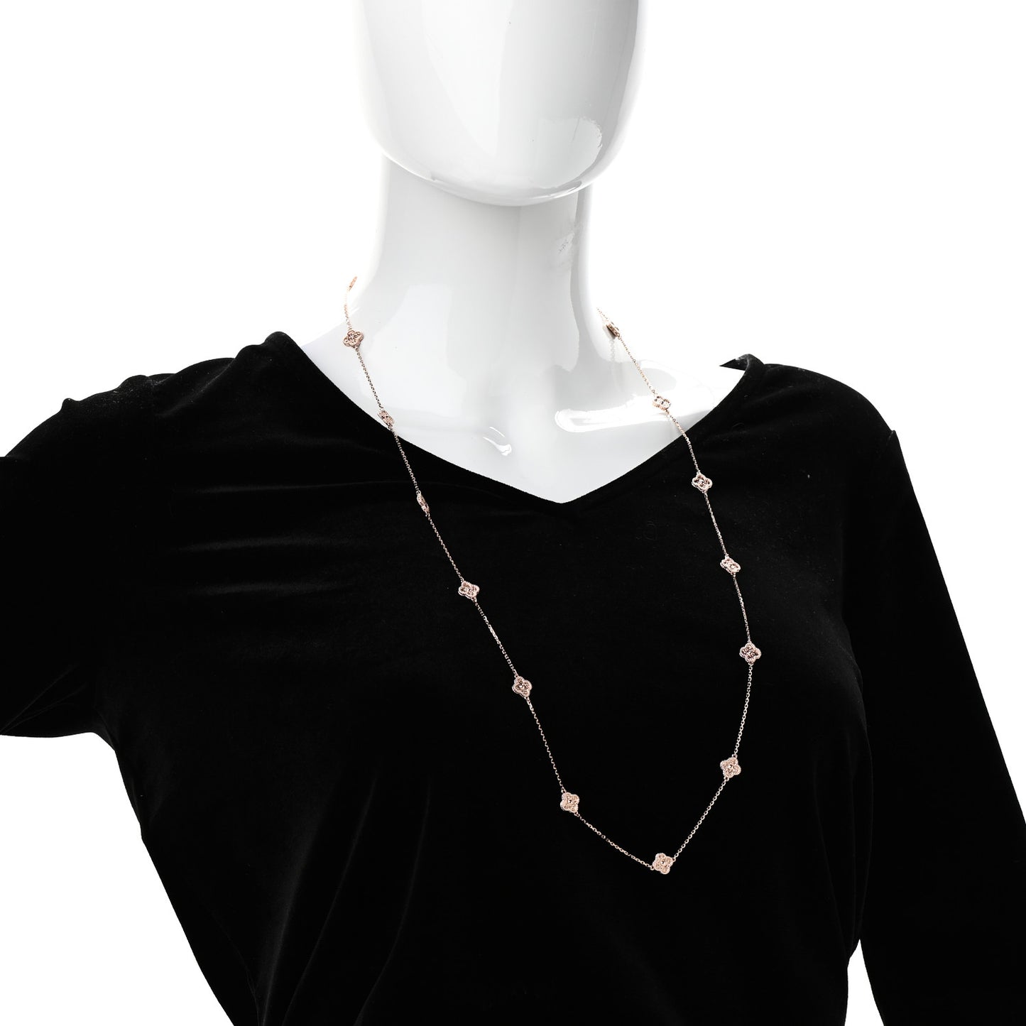 18K Rose Gold 16 Motifs Sweet Alhambra Necklace