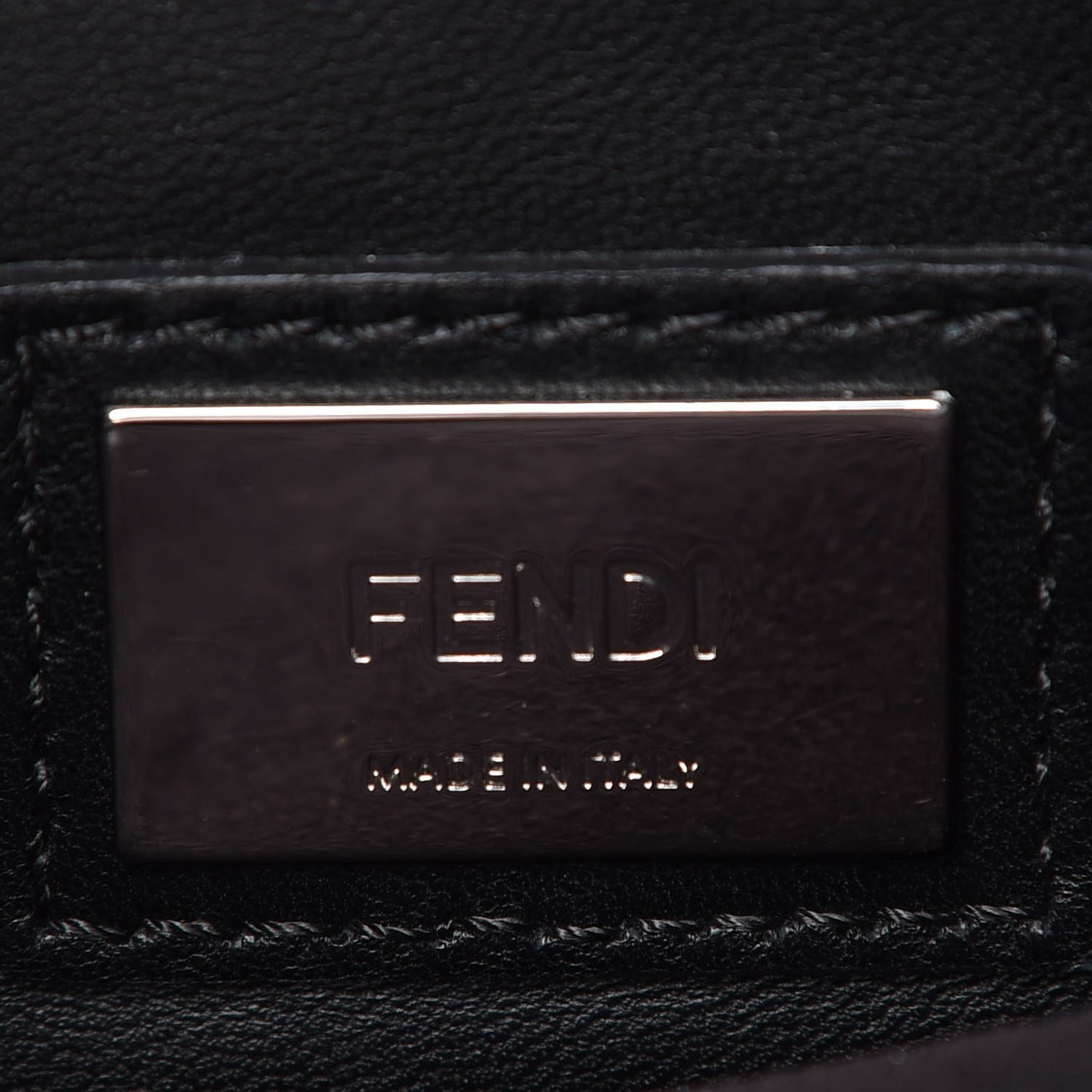 Vitello Dolce Shiny Nappa Plexglass Granite Medium Peekaboo Iconic Satchel Black