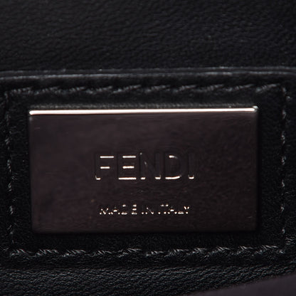 Fendi Vitello Dolce Shiny Nappa Plexglass Granite Medium Peekaboo Iconic Satchel Black 7 of 8