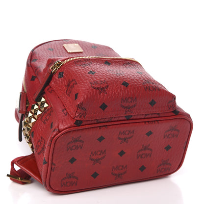 MCM Visetos Side Stud Mini Stark Backpack Ruby Red 3 of 8