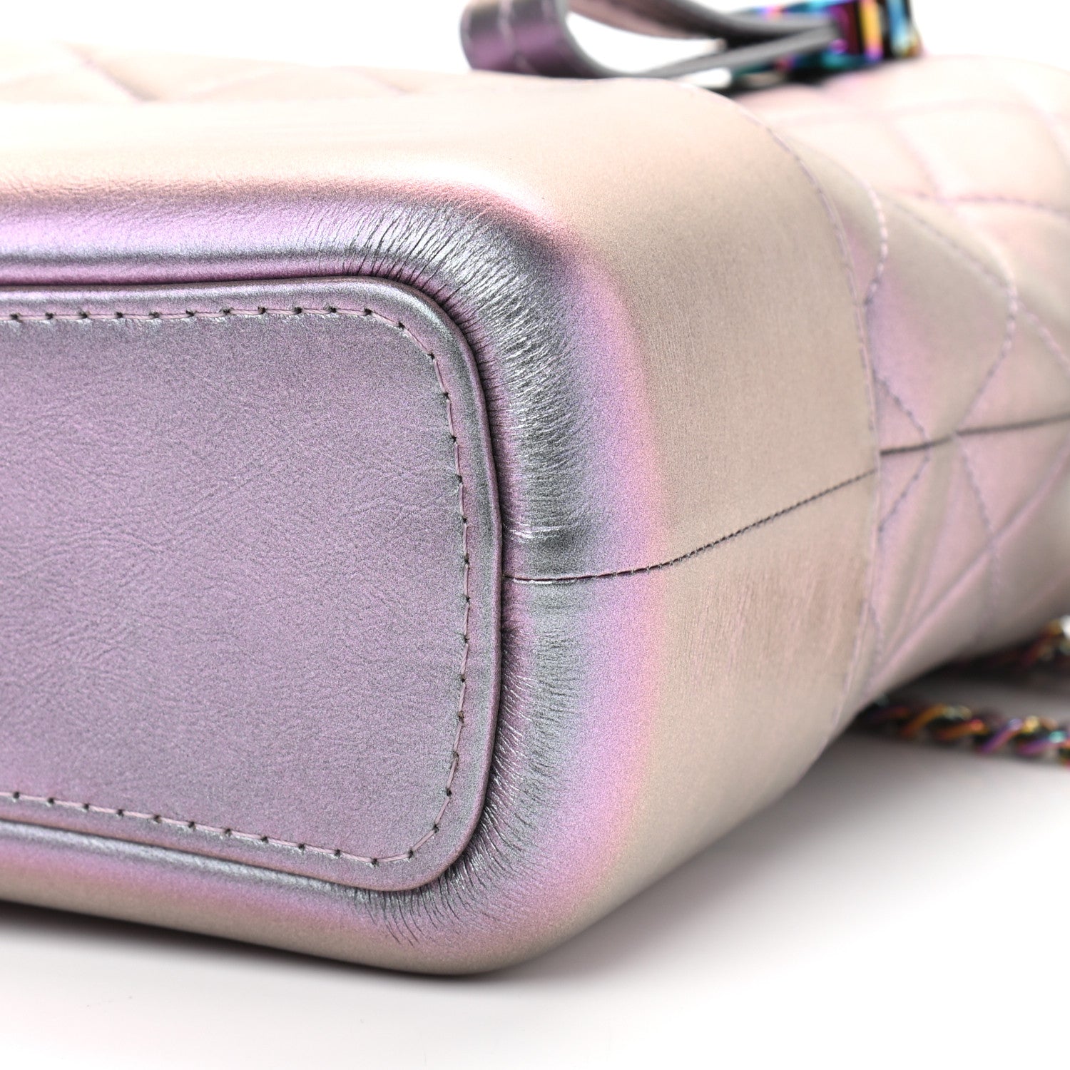 Chanel Iridescent Lambskin Calfskin Quilted Medium Gabrielle Hobo Light Purple 10 of 14