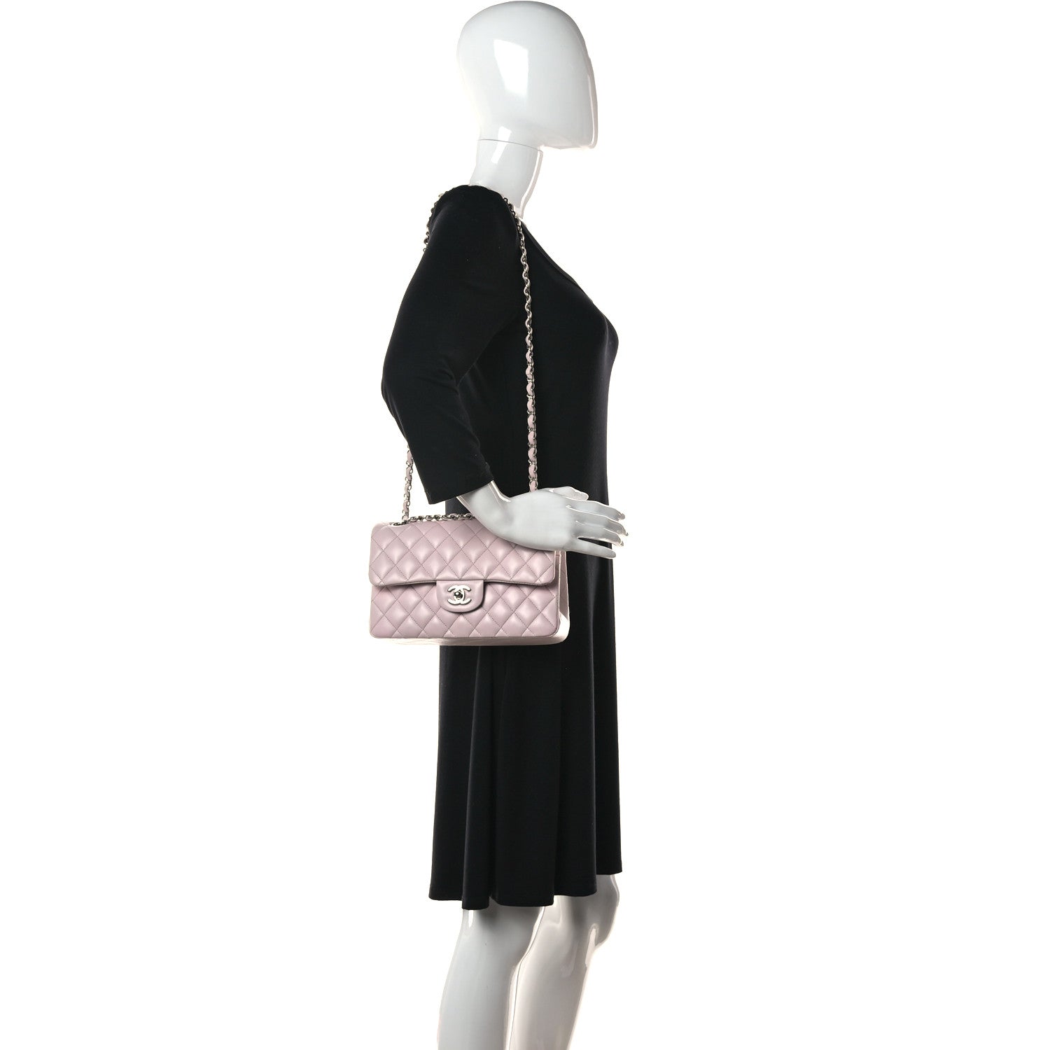 Chanel Lambskin Quilted Small Double Flap Light Pink 2 of 10
