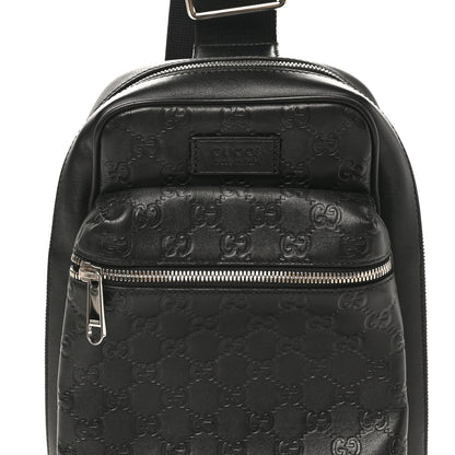 Gucci Guccissima Sling Backpack Black 8 of 10