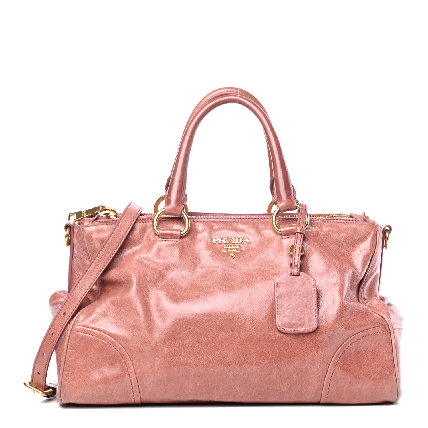 Prada Vitello Shine Shopping Satchel Antico 797766 – FASHIONPHILE