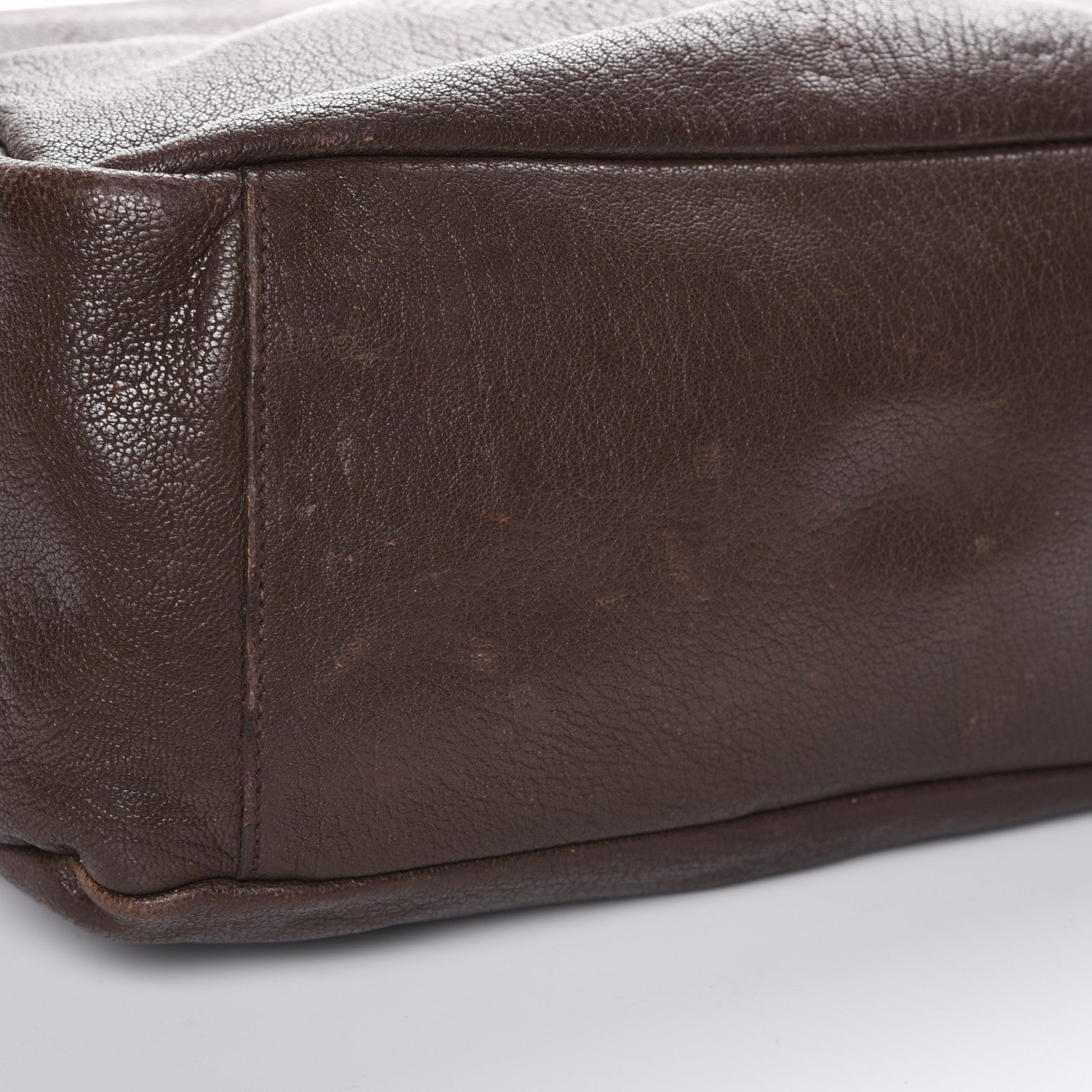 Alexander McQueen Tumbled Calfskin Perforated North South Skull Tote Brown 9 of 9