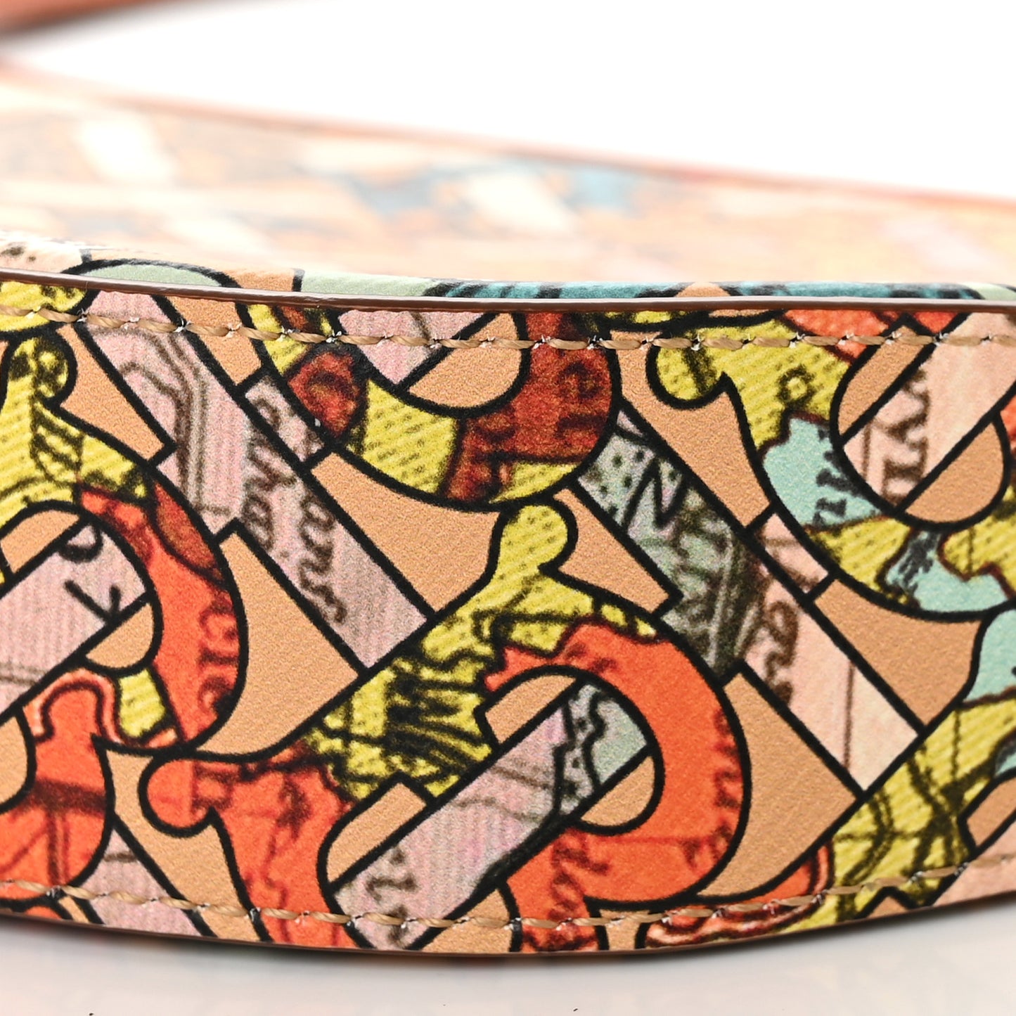 Canvas Map TB Print Small Olympia Shoulder Bag Orange