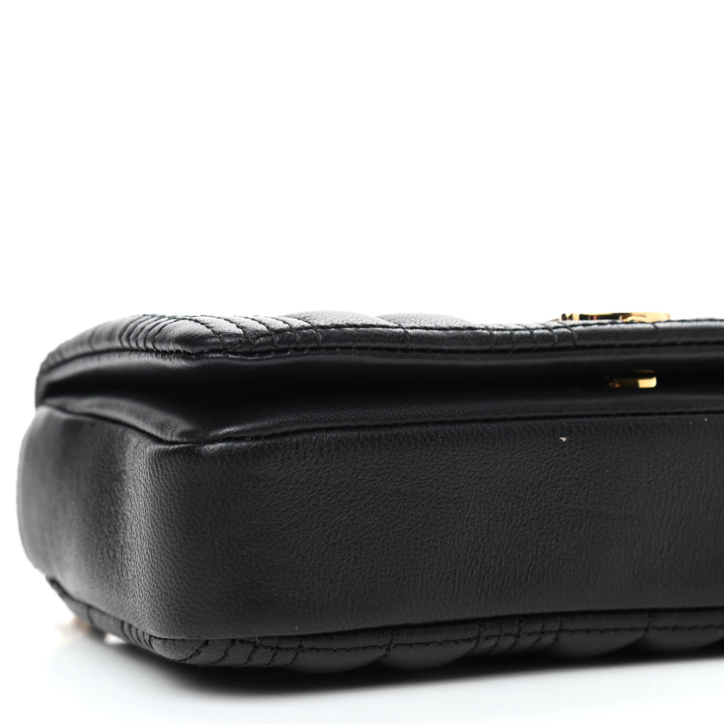 Grainy Calfskin Quilted Mini Lola Bag Black