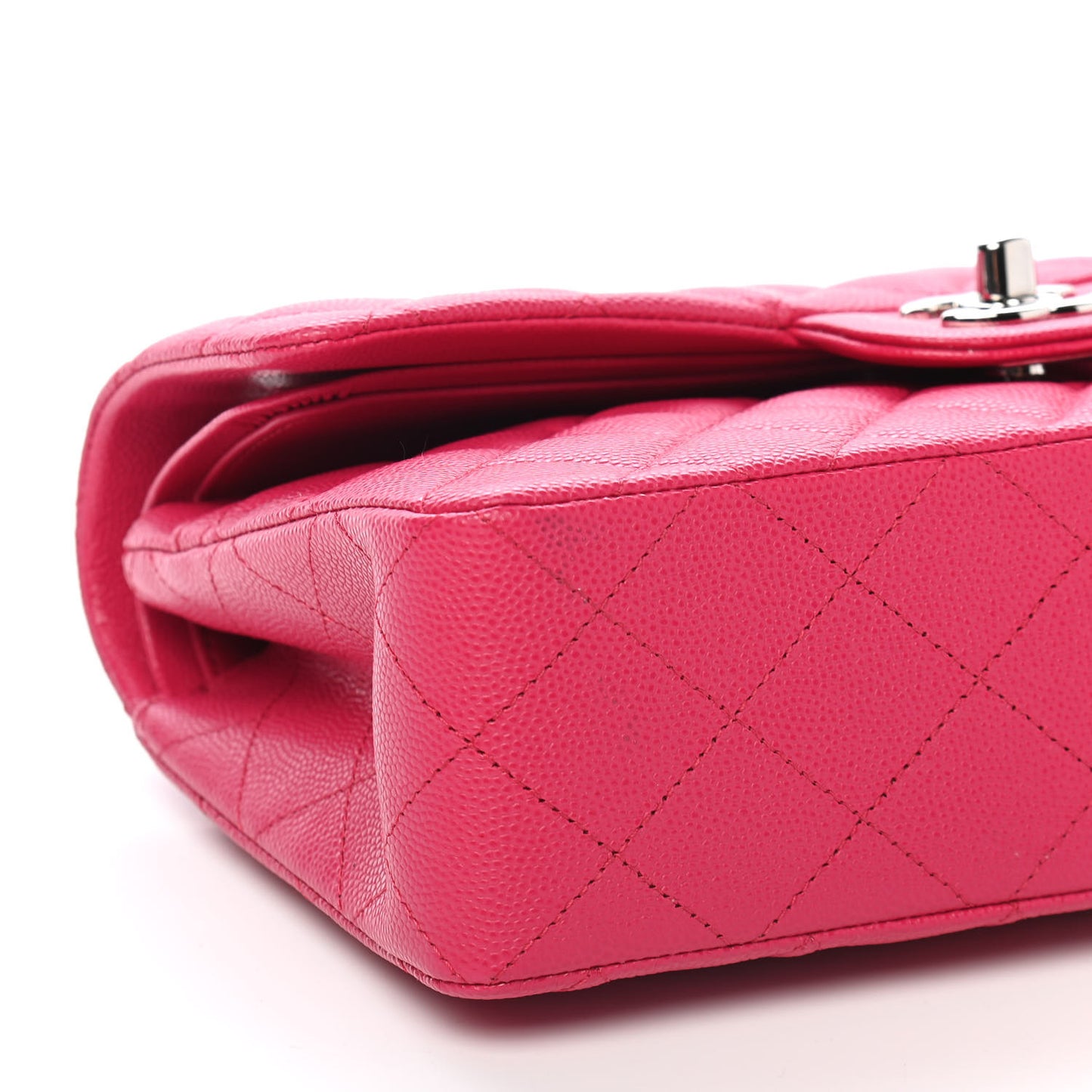 Caviar Quilted Small Double Flap Pink